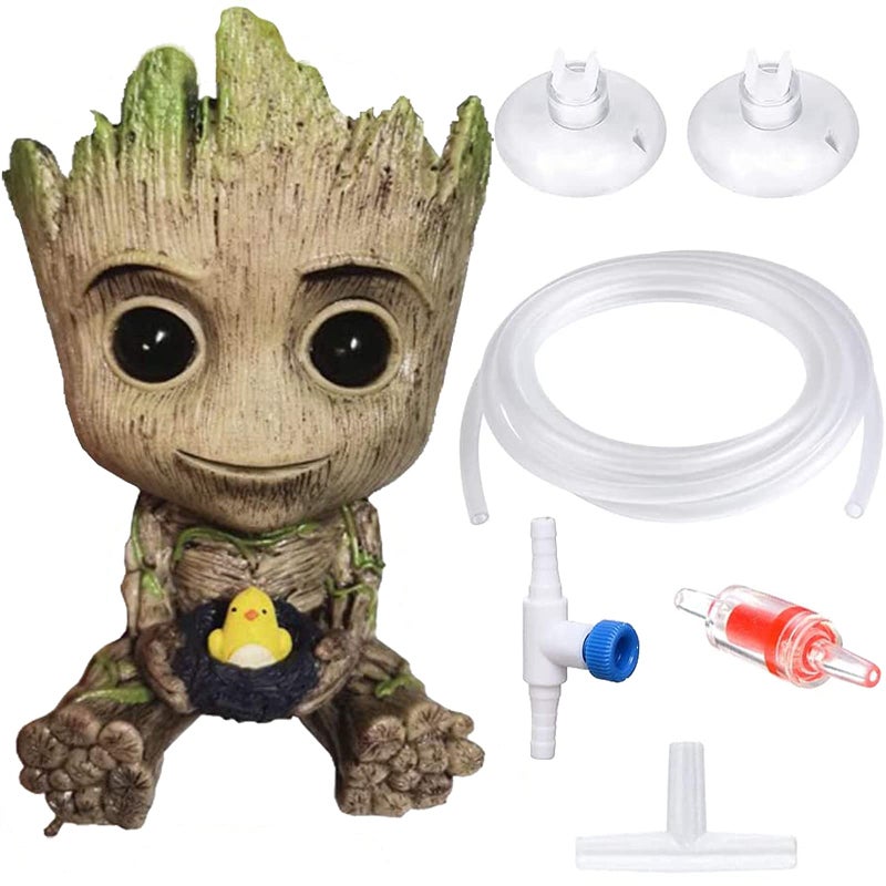 TEEMO Aquarium Groot Air Bubbler Decorations, Air Bubbler Decorations for Fish Tank.(Large Size 3.75'x5.7'x3.5') - Image 1